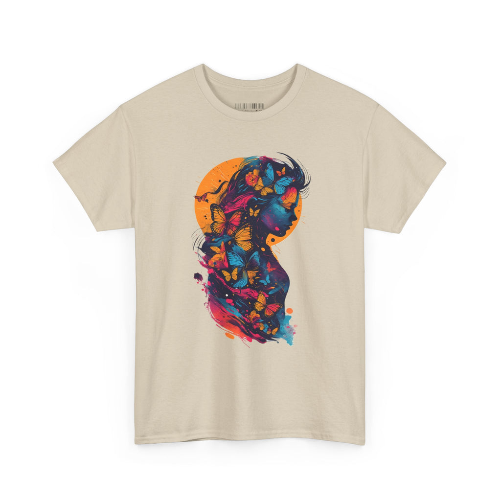 Butterfly Silhouette Graphic Tee — Colorful Maternity Profile Design