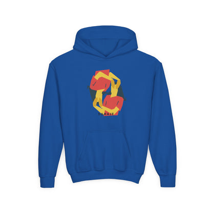 Youth Hoodie with Geometric Squirrel Art – 'Squirrel' Colorful Kids Pullover