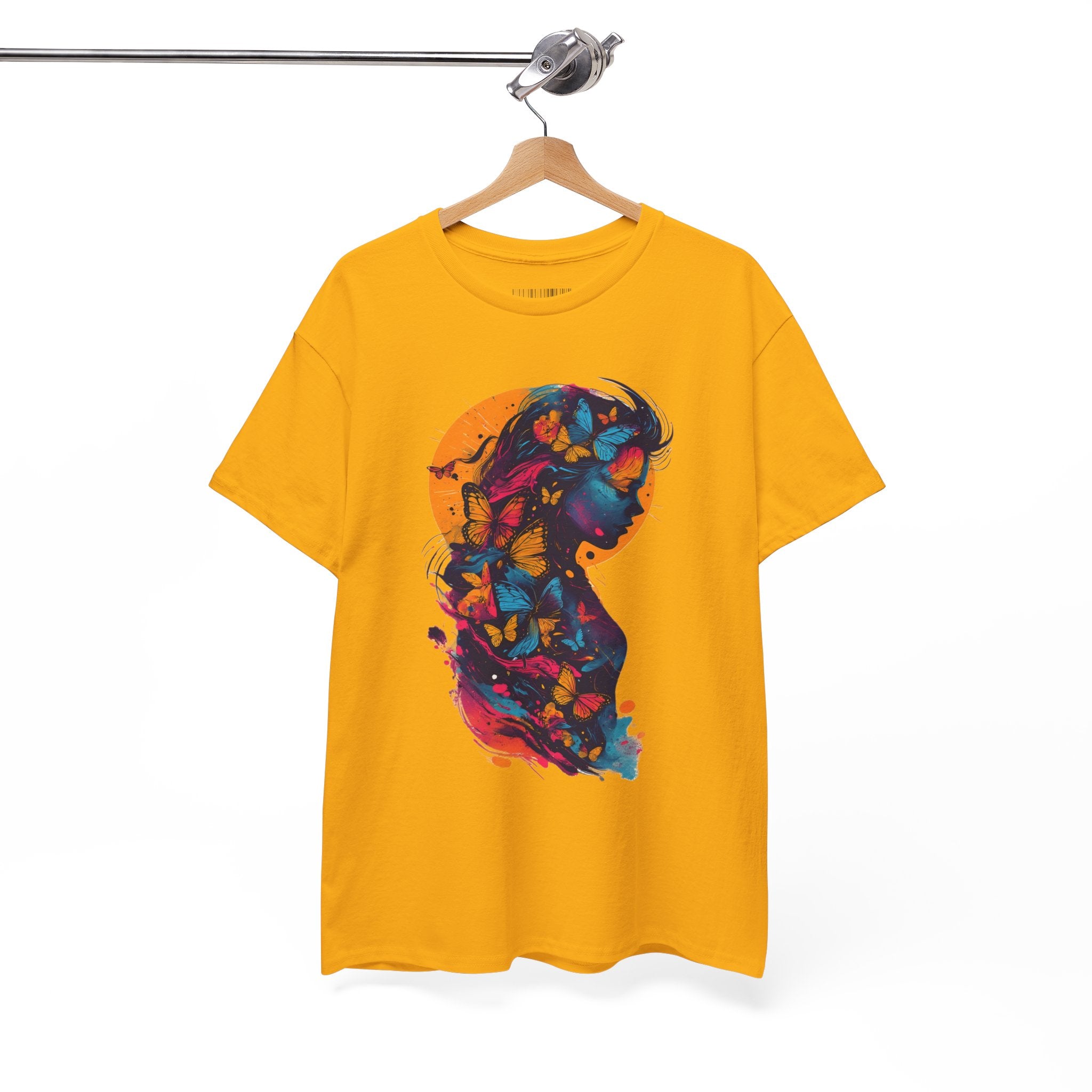 Butterfly Silhouette Graphic Tee — Colorful Maternity Profile Design