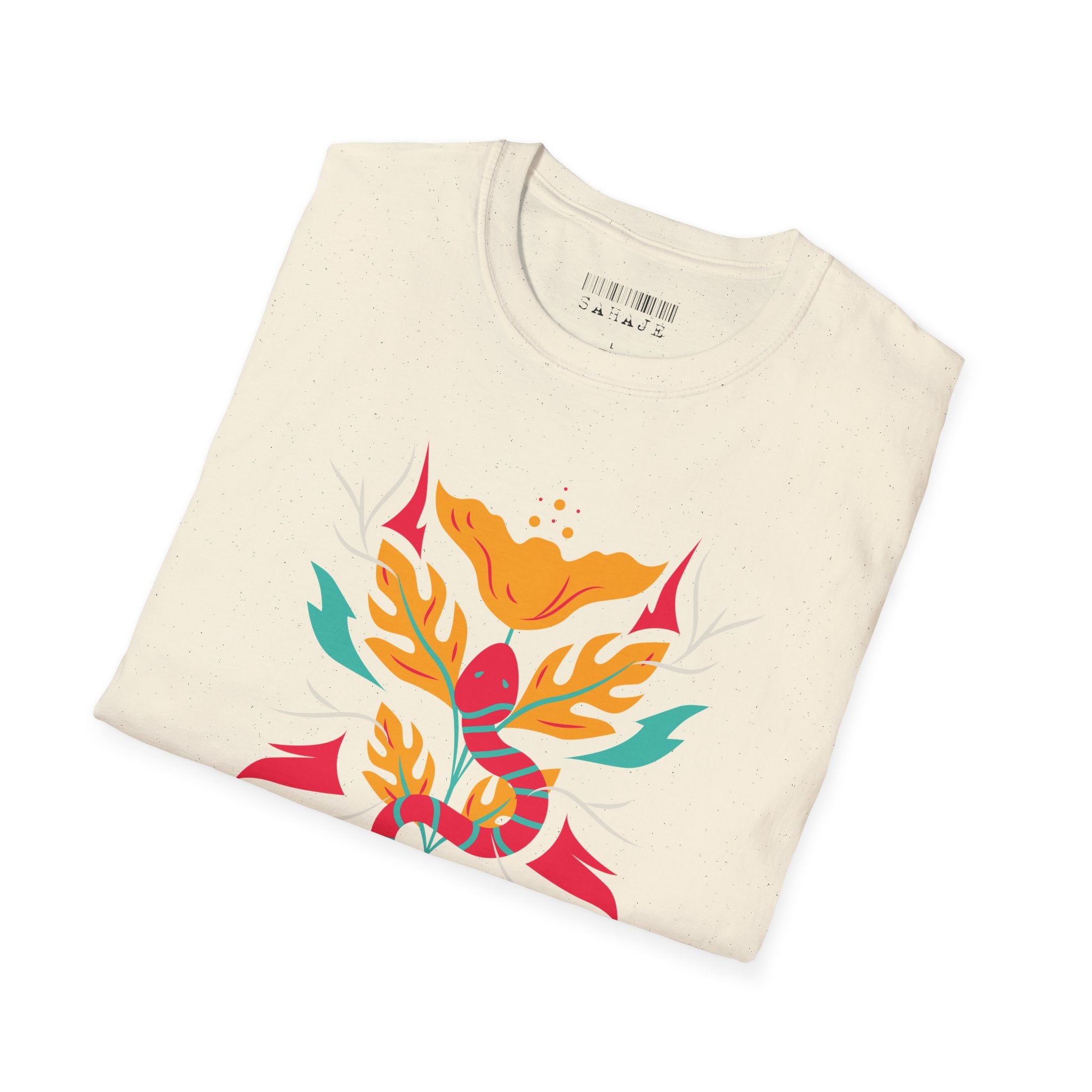 Sahaje Floral Snake Graphic T-Shirt