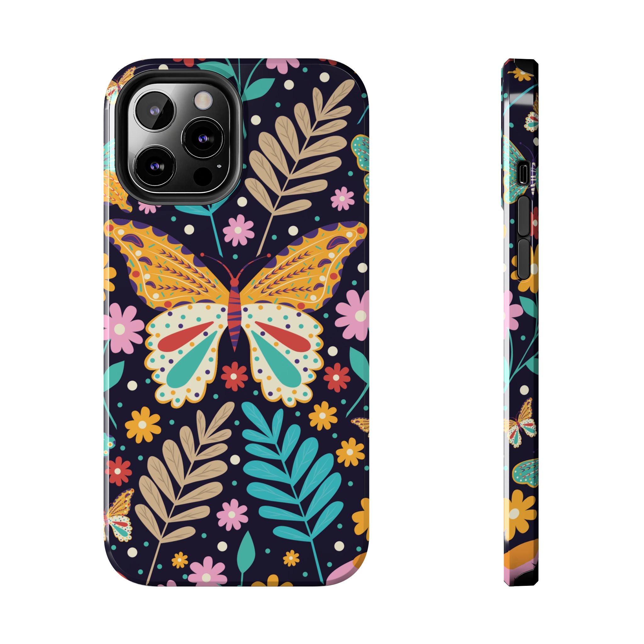 Floral Butterfly Tough Phone Case — Colorful Garden Protective Cover