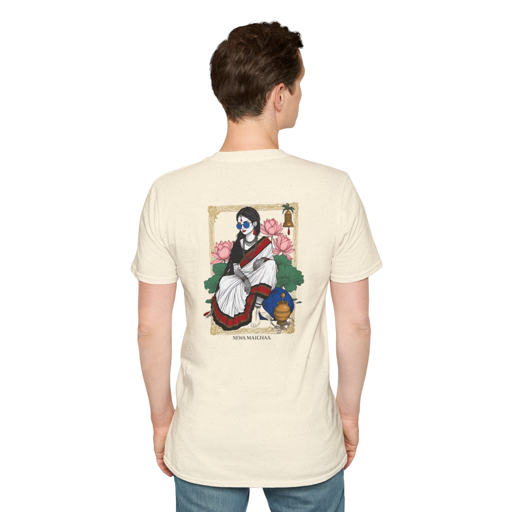 Newari Girl Traditional Dress T-Shirt – Newa Maicha Cultural Pride Graphic Tee, Nepali Heritage Design