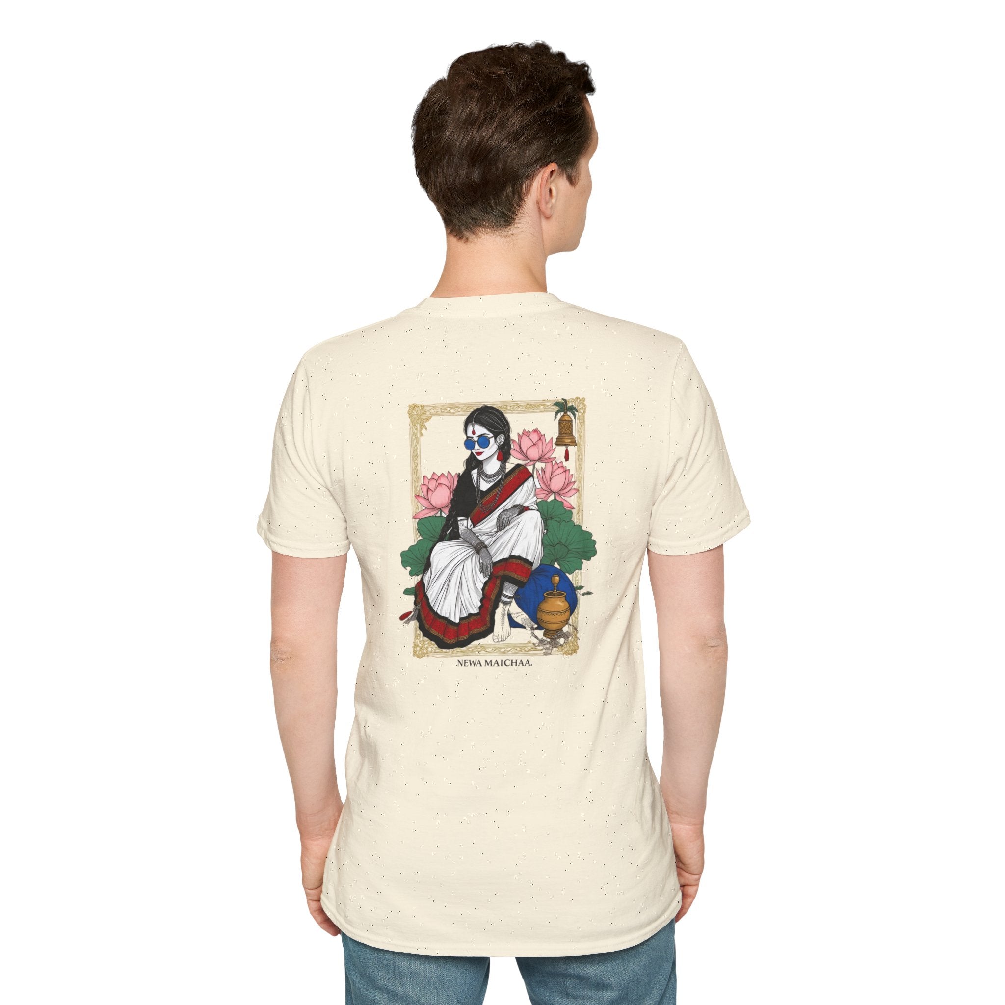 Newari Girl Traditional Dress T-Shirt – Newa Maicha Cultural Pride Graphic Tee, Nepali Heritage Design
