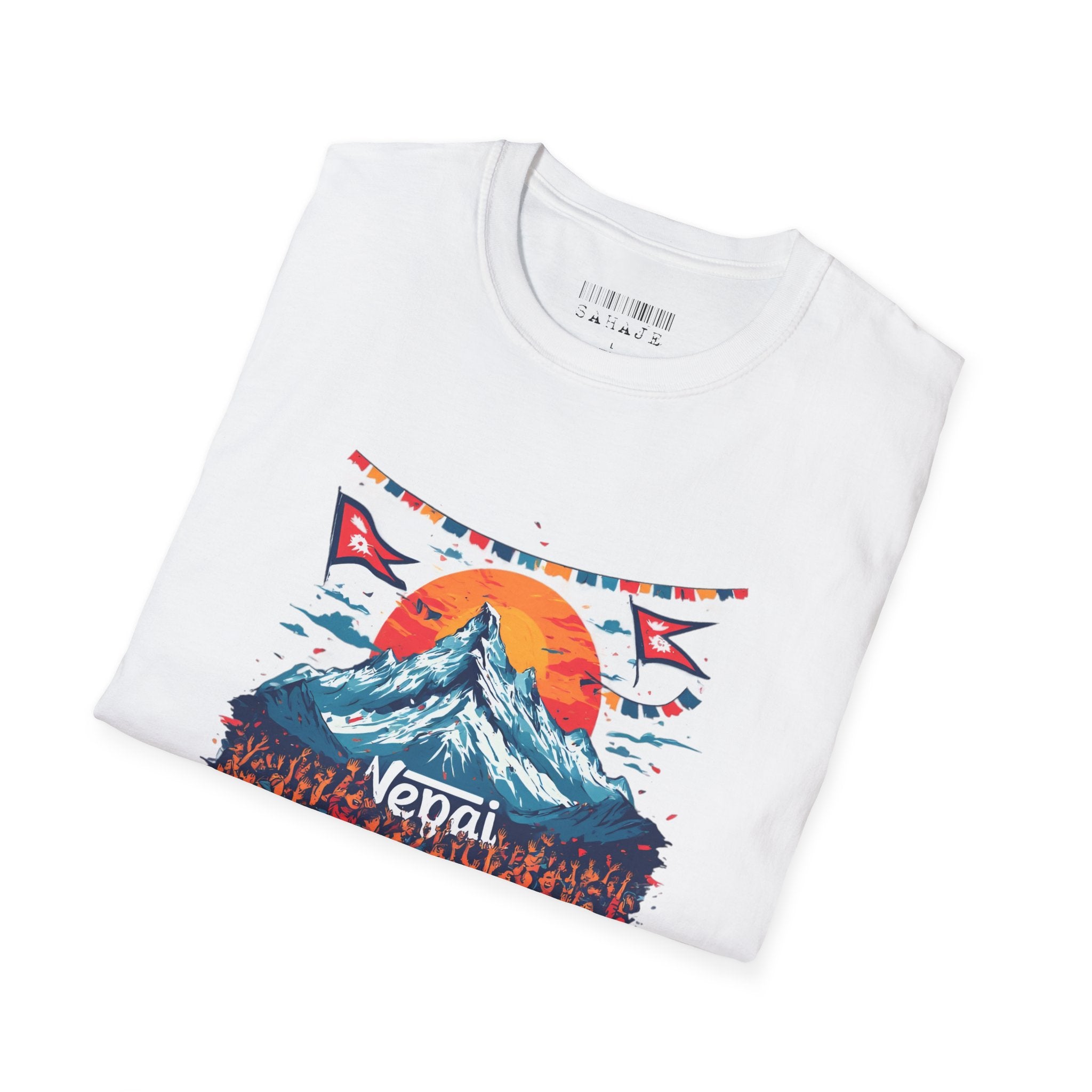 Nepal Mountain Sunrise T-Shirt — Retro Trekking Graphic Tee