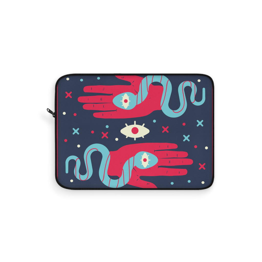 Colorful Snake & Hand Laptop Sleeve | Artistic Design, Tech Accessory, Gift for Creatives, Unisex Laptop Case, Unique Computer Cover