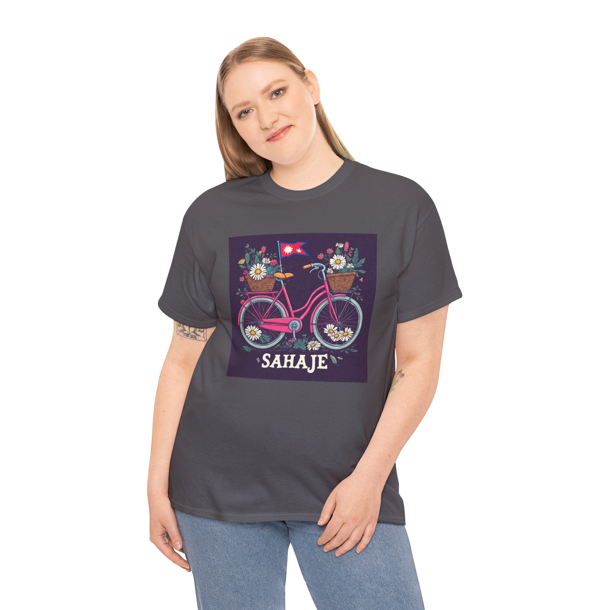 Sahaje Floral Bicycle T‑Shirt