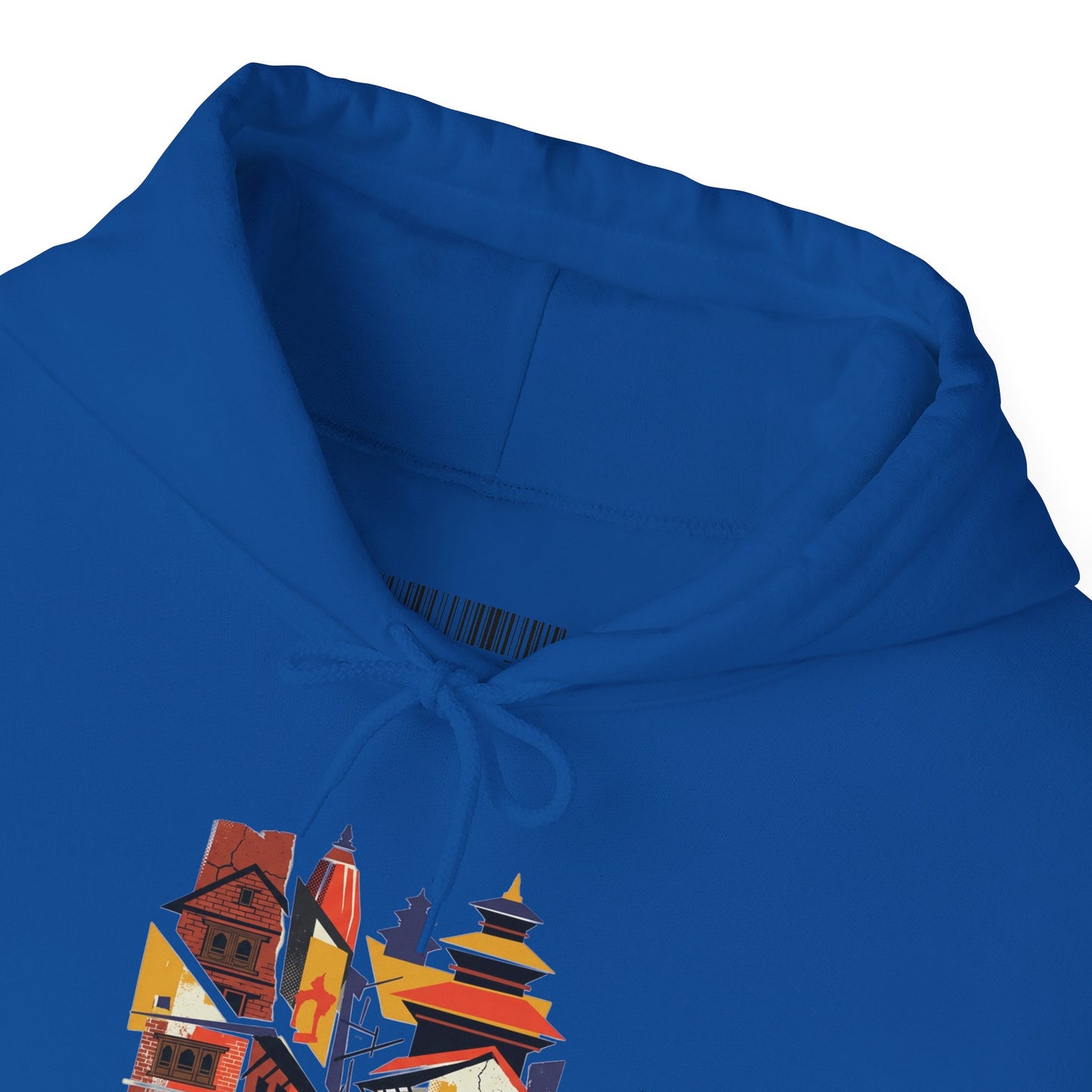 Cityscape Collage Hoodie — Colorful Urban Architecture Graphic Hoodie
