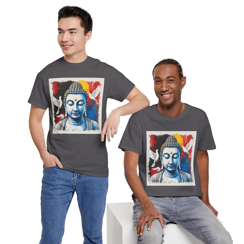 Buddha Peace Tee — Colorful Buddha & Doves Graphic T-Shirt