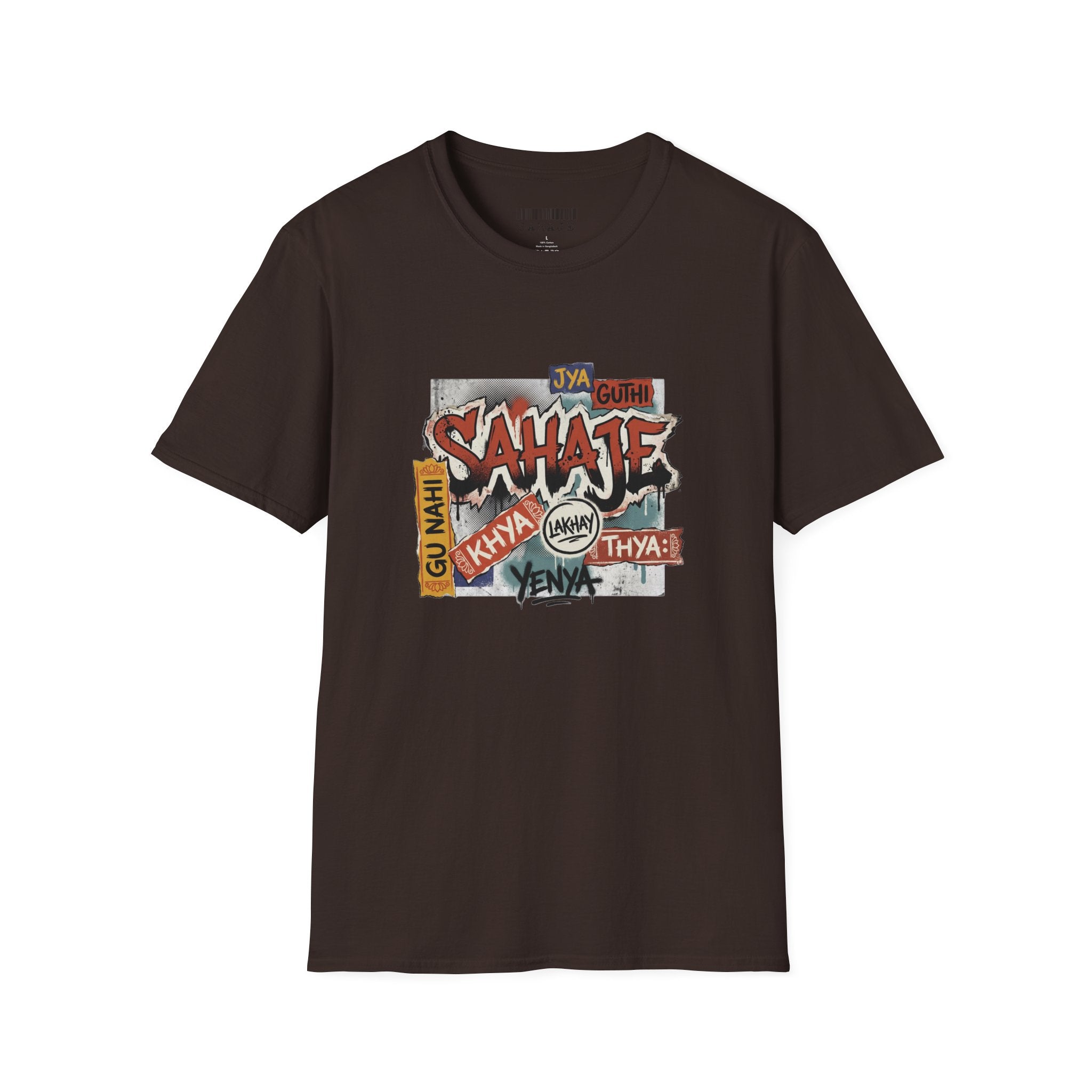 Sahaje Graffiti T-Shirt — Urban Hindi Street Art Tee