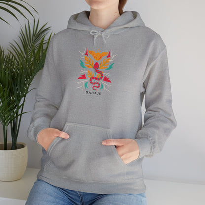 Floral Snake Hoodie — Colorful Serpent & Bloom Graphic Sweatshirt