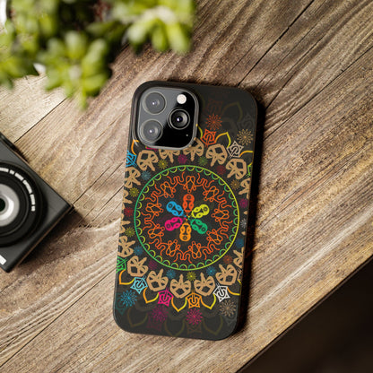 Tropical Mandala Phone Case, Colorful Slim Phone Case, Trendy Phone Cover, Artistic Gift, Eco-Friendly Phone Accessory
