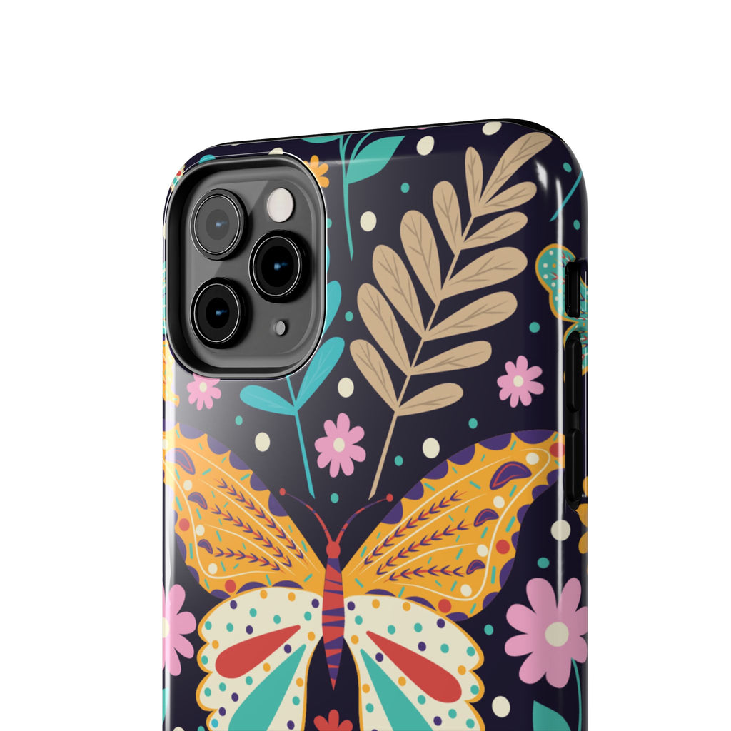 Floral Butterfly Tough Phone Case — Colorful Garden Protective Cover