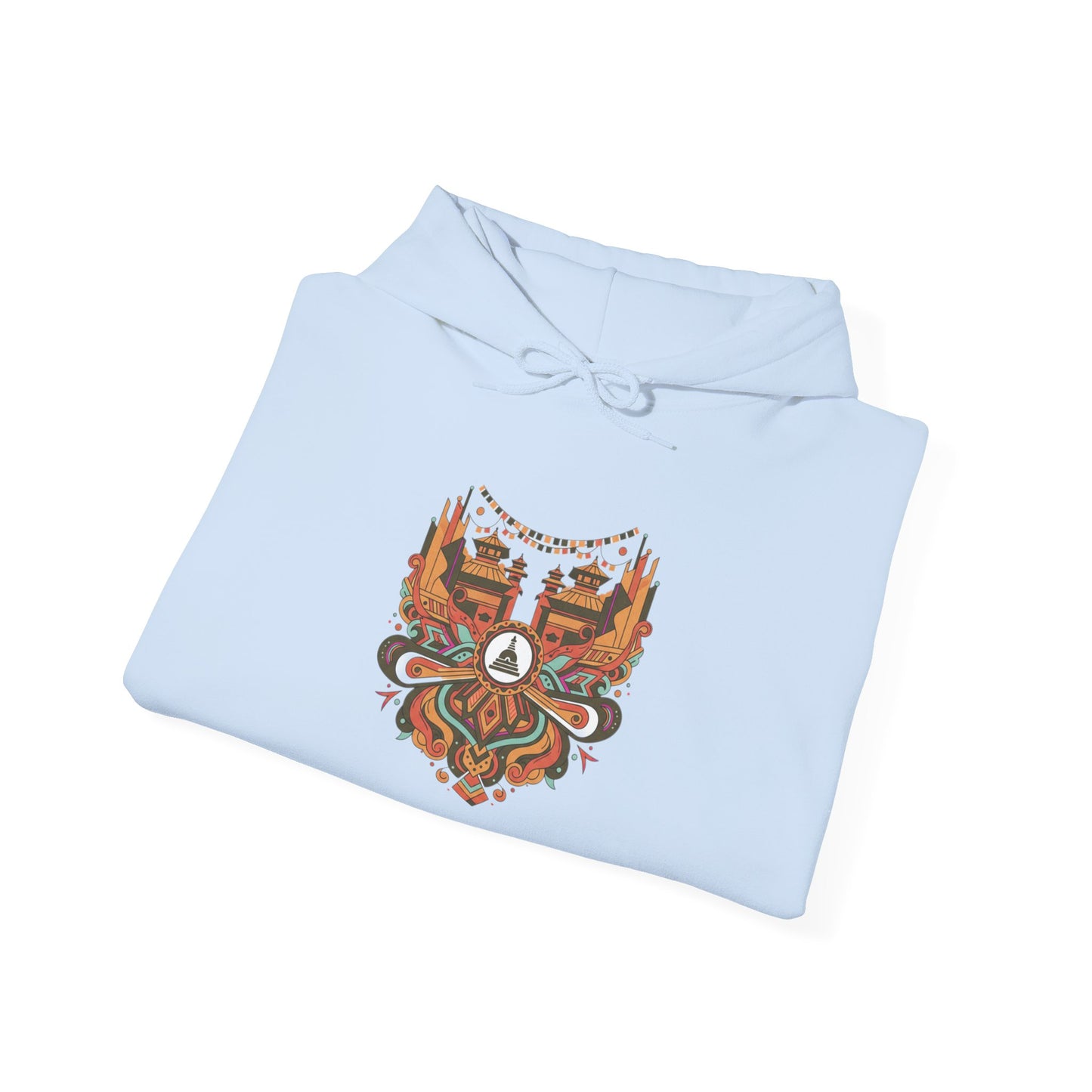 Spiritual Mandala Buddha Hoodie — Colorful Meditation Graphic Sweatshirt