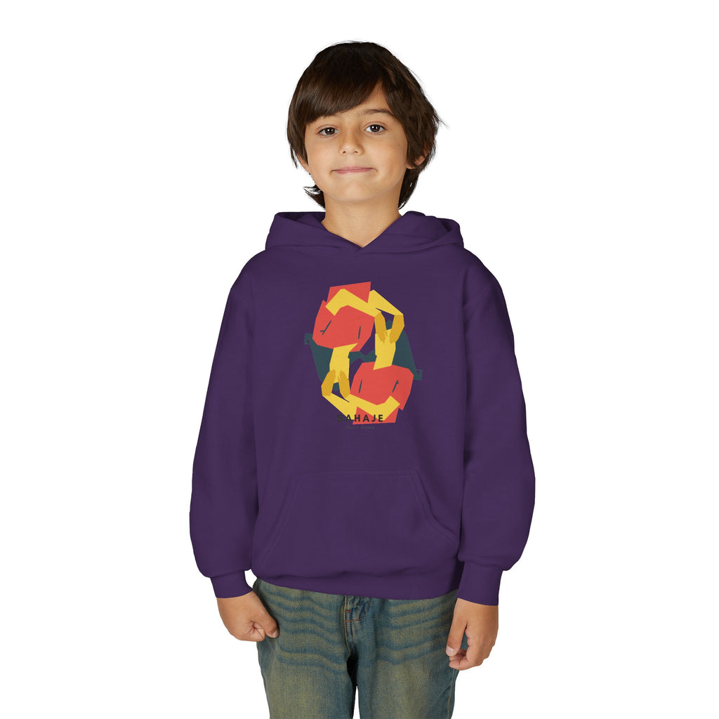 Youth Hoodie with Geometric Squirrel Art – 'Squirrel' Colorful Kids Pullover