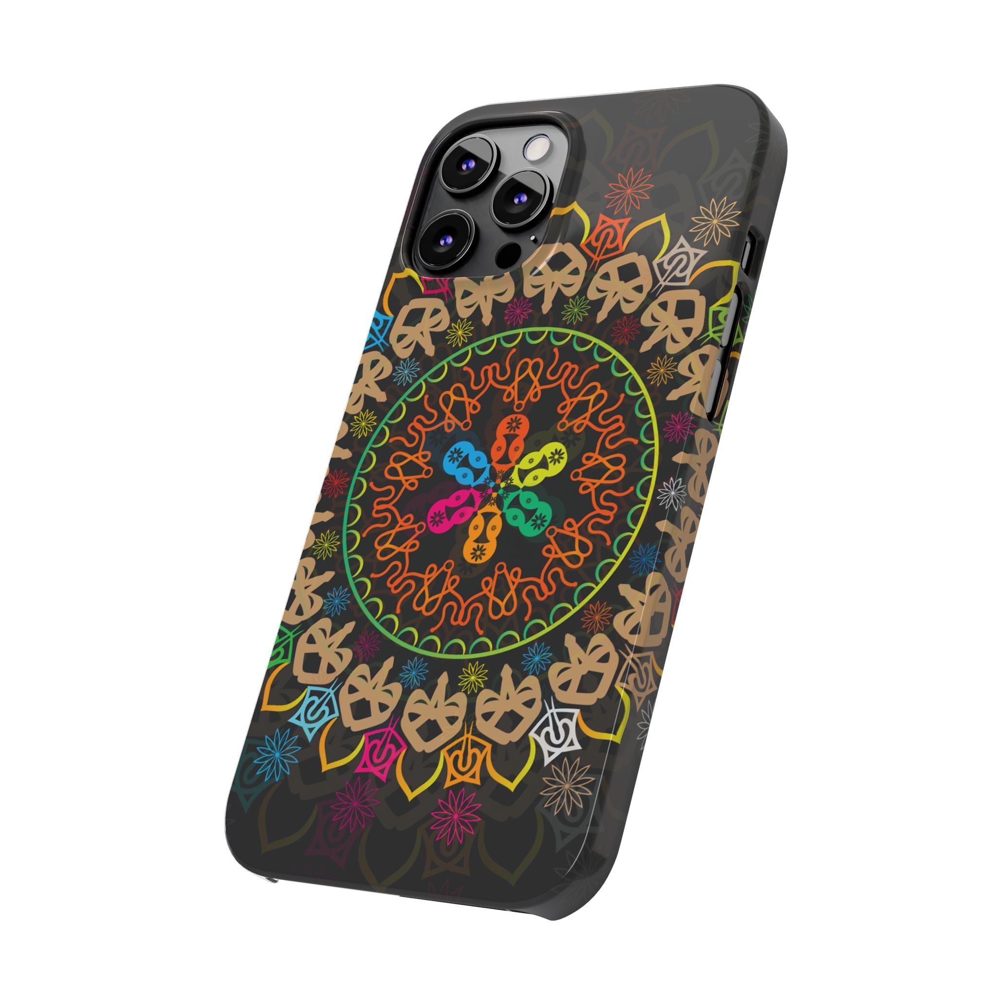 Tropical Mandala Phone Case, Colorful Slim Phone Case, Trendy Phone Cover, Artistic Gift, Eco-Friendly Phone Accessory