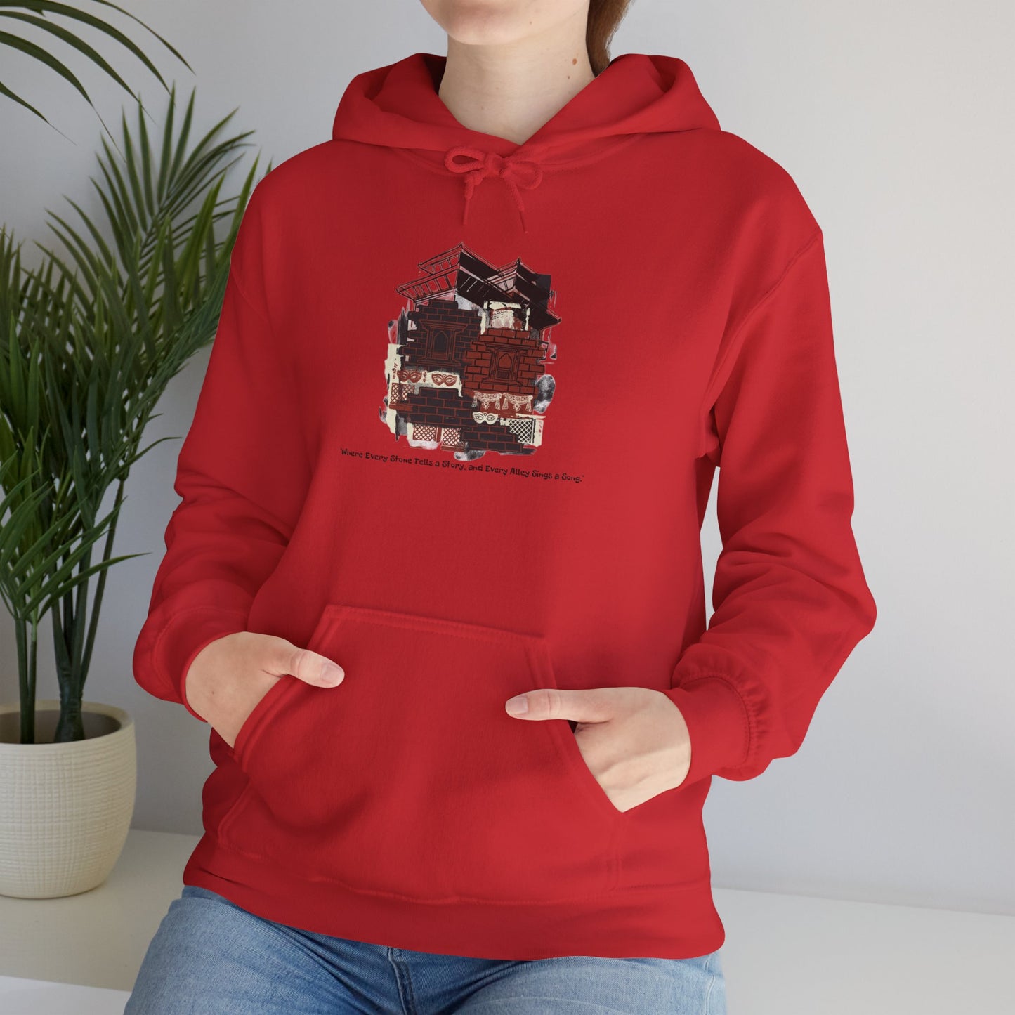 Hoodie — Vintage Urban Industrial Building Graphic Hoodie (Architectural Sketch)