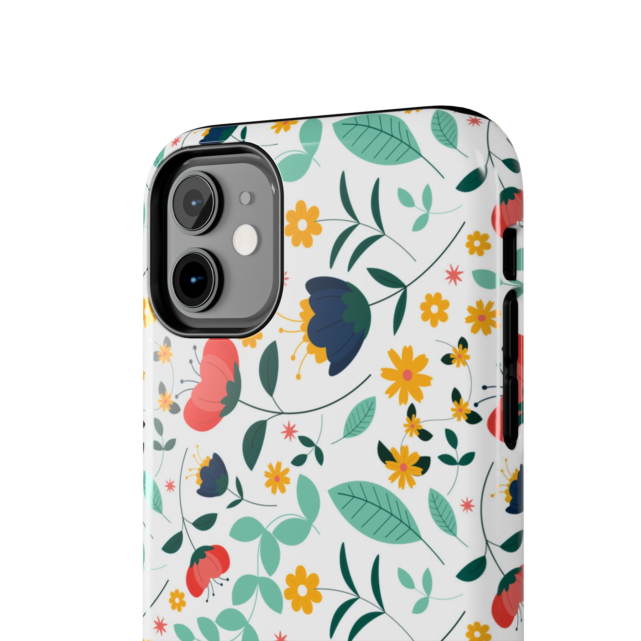 Floral Pattern Tough Phone Case — Colorful Spring Flowers Phone Cover