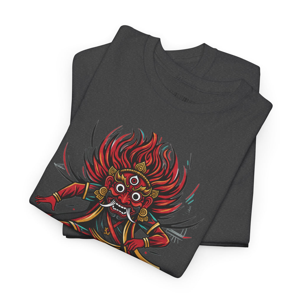 T-Shirt — Fierce Red Oni Demon Graphic Tee (Mythic Japanese Mask Design)