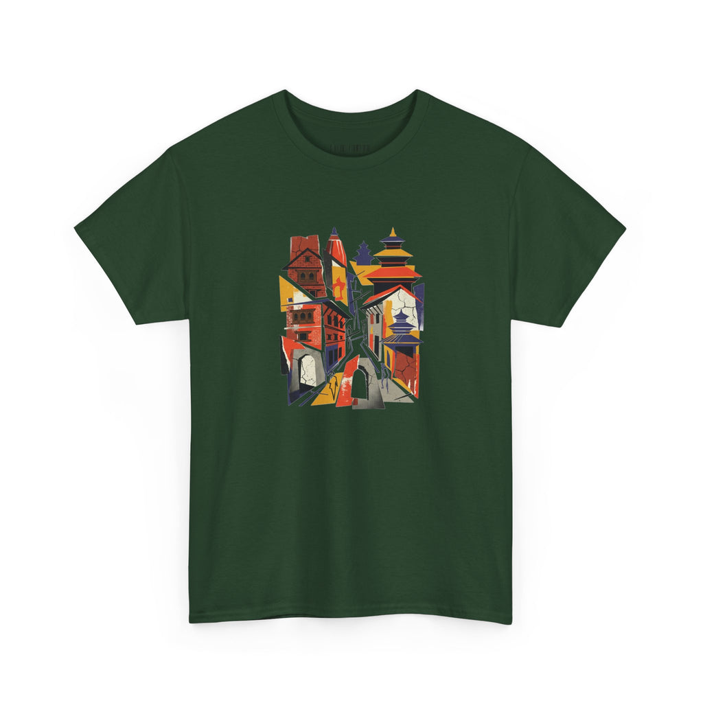 Cityscape Abstract Tee — Colorful Urban Architecture Graphic T‑Shirt