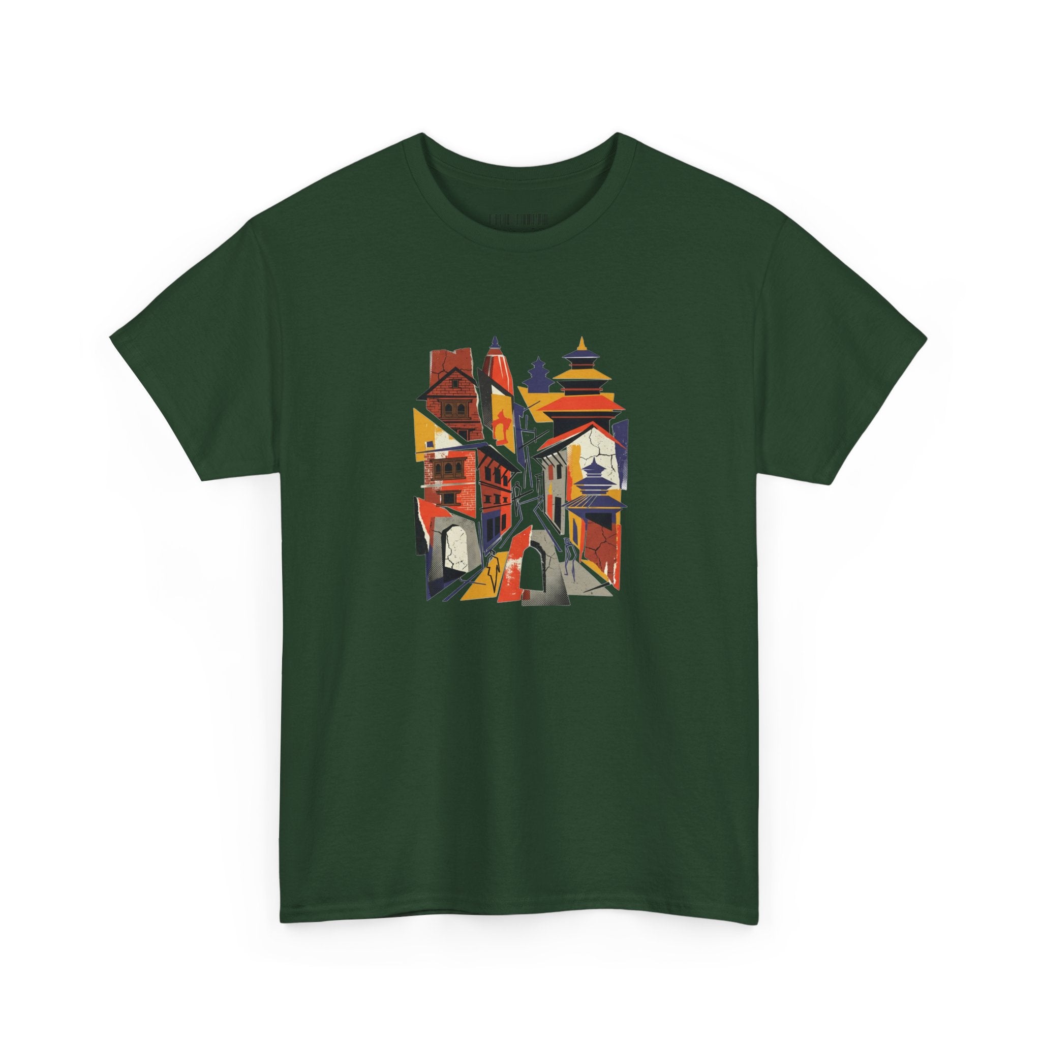 Cityscape Abstract Tee — Colorful Urban Architecture Graphic T‑Shirt