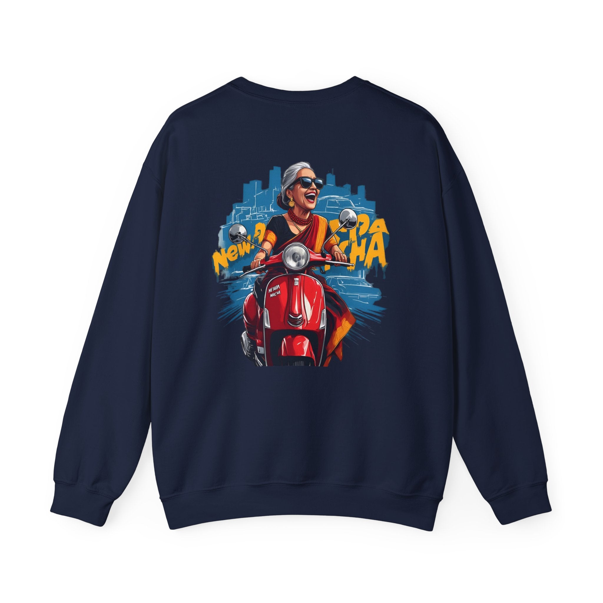 Crewneck Sweatshirt - New York City Scooter Ride Graphic