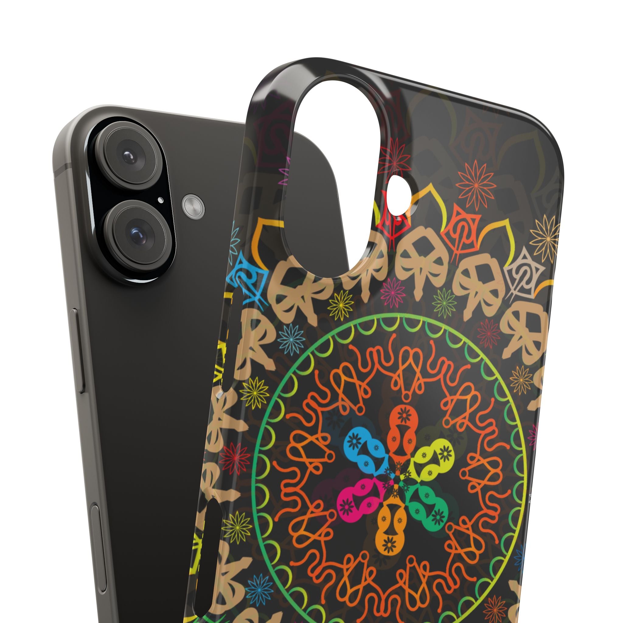 Tropical Mandala Phone Case, Colorful Slim Phone Case, Trendy Phone Cover, Artistic Gift, Eco-Friendly Phone Accessory