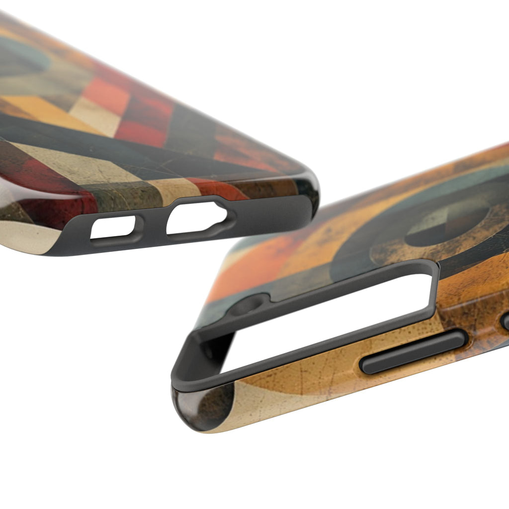 Retro Geometric Tough Phone Case — Vintage Target Circle Design