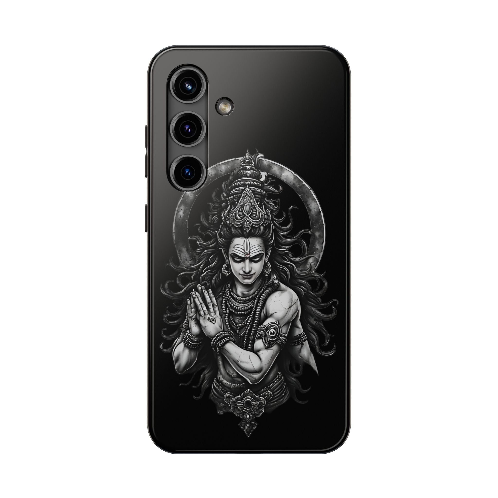 Shiva Tough Phone Case — Black Protective Hindu Deity Design