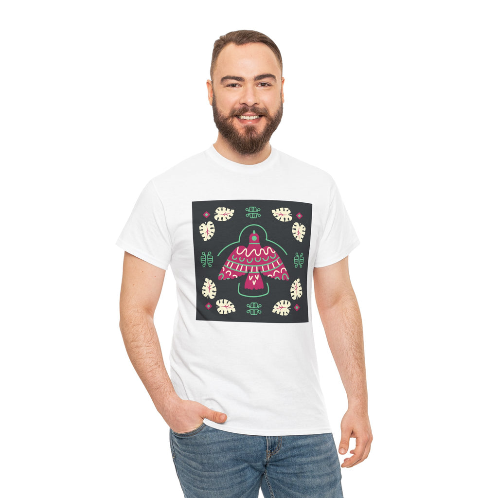 Mushroom Folk Art Tee — Whimsical Forest Graphic T-Shirt
