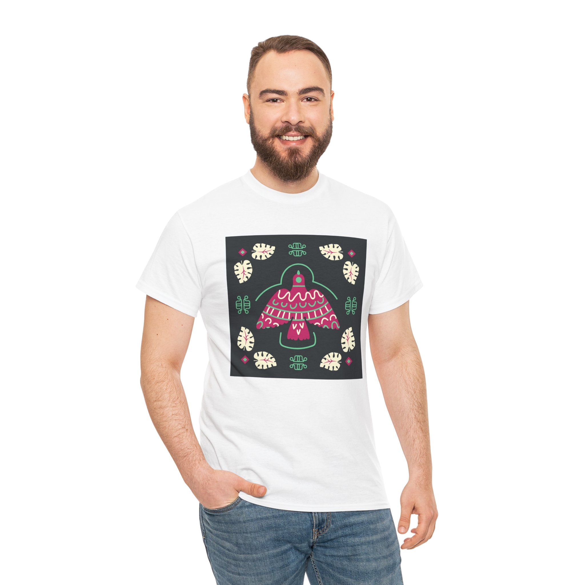 Mushroom Folk Art Tee — Whimsical Forest Graphic T-Shirt