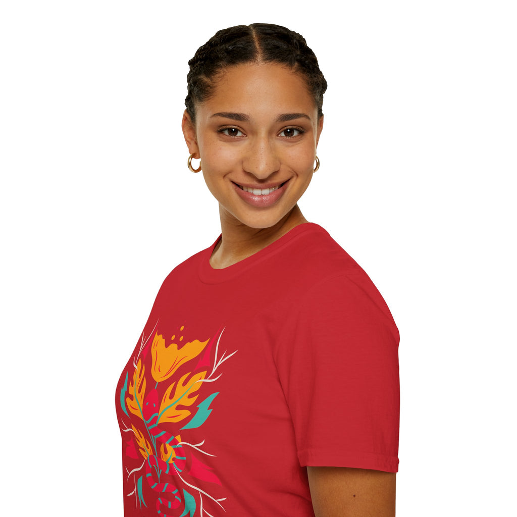 Sahaje Floral Snake Graphic T‑Shirt — Colorful Botanical Serpent Tee