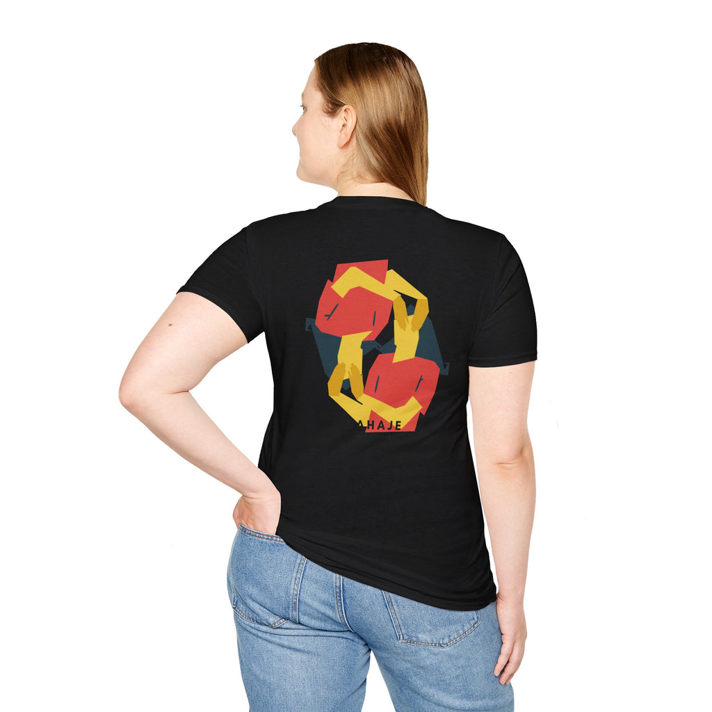 Abstract Geometric Graphic T-Shirt — 'Sahahe' Modern Art Back Print