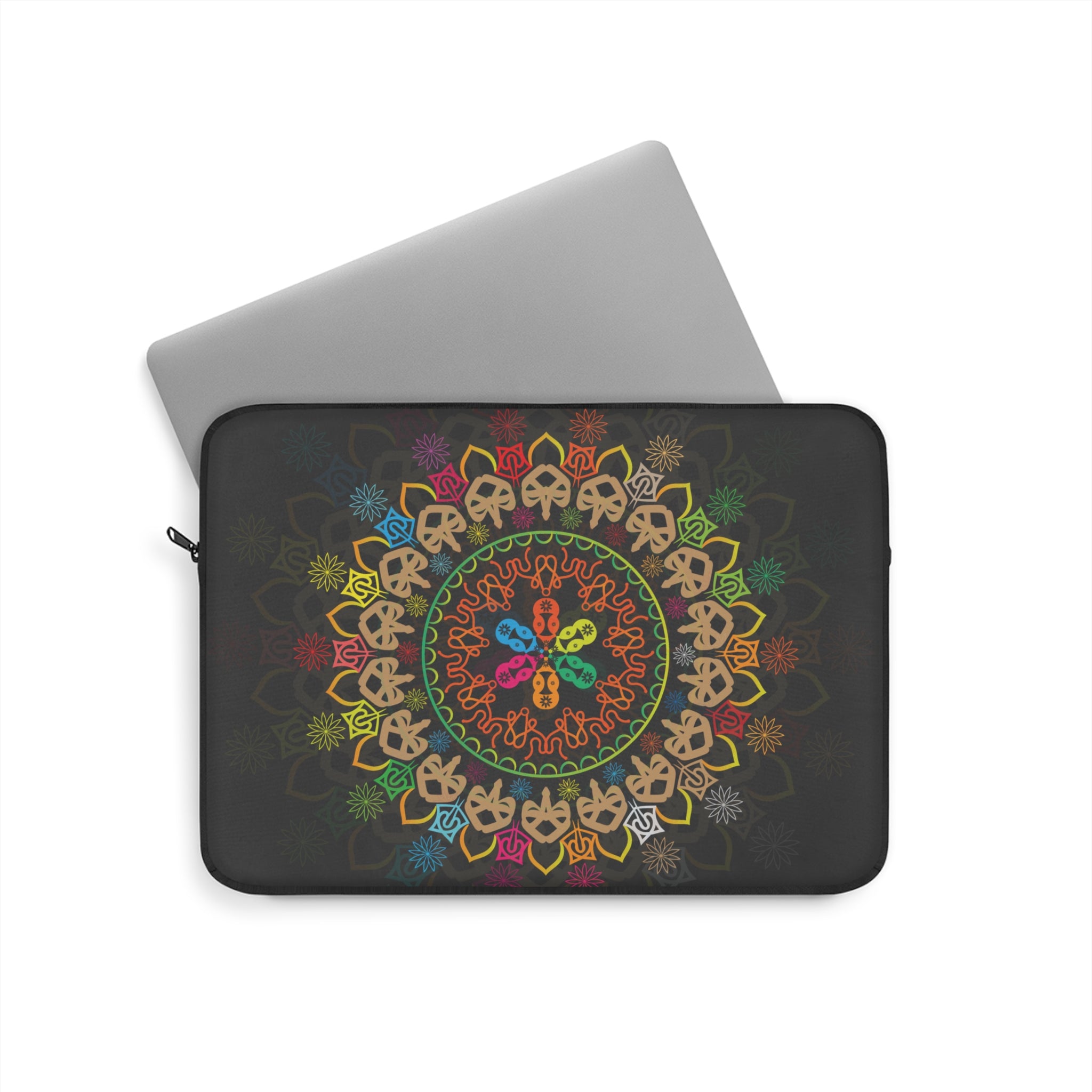 Colorful Mandala Laptop Sleeve | Bohemian Tech Accessory, Travel Gift, Geek Chic, Personalized Computer Case, Eco-Friendly Style