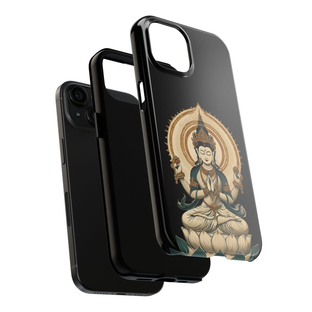 Bodhisattva Lotus Tough Phone Case — Protective Buddhist Meditation Phone Cover