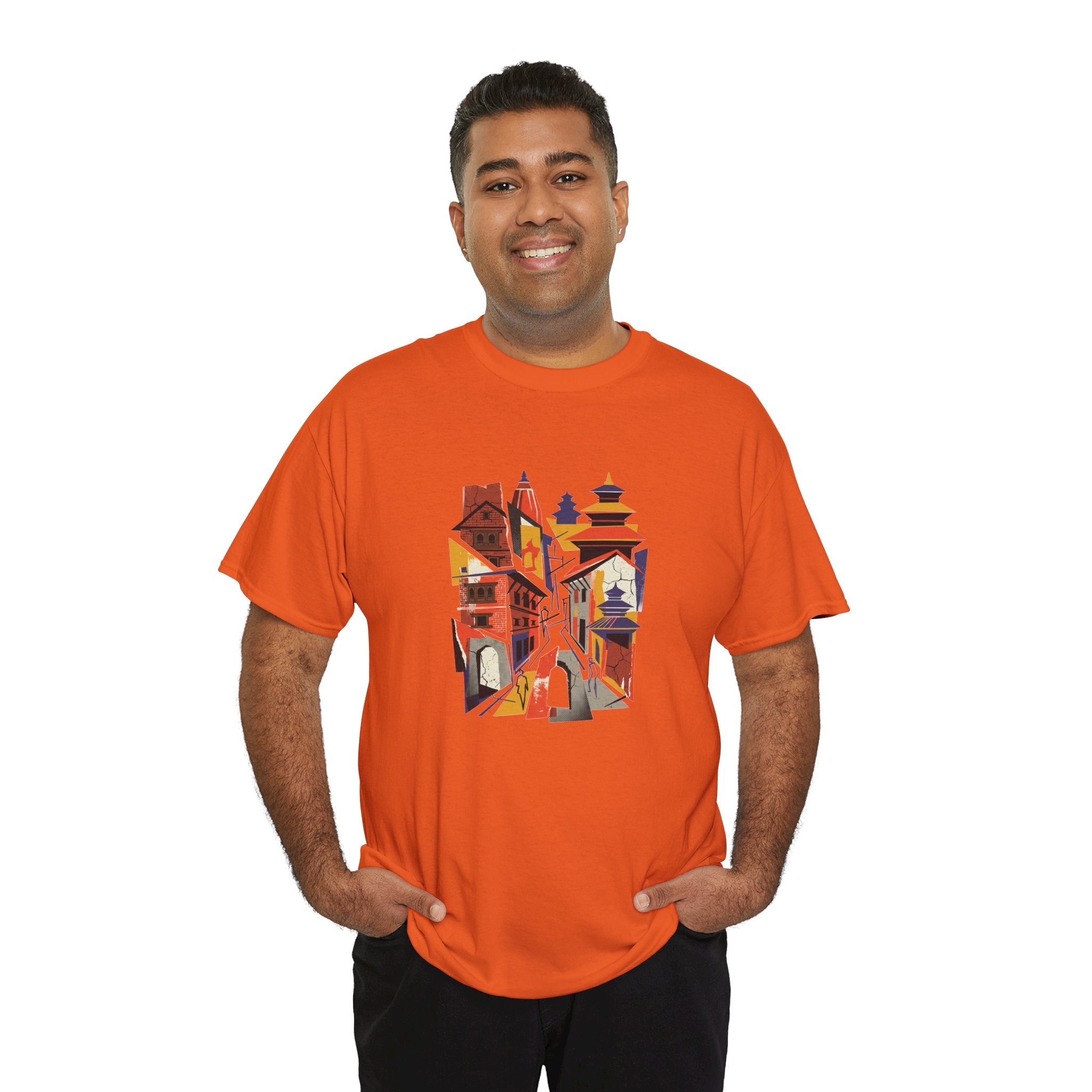 Cityscape Abstract Tee — Colorful Urban Architecture Graphic T‑Shirt
