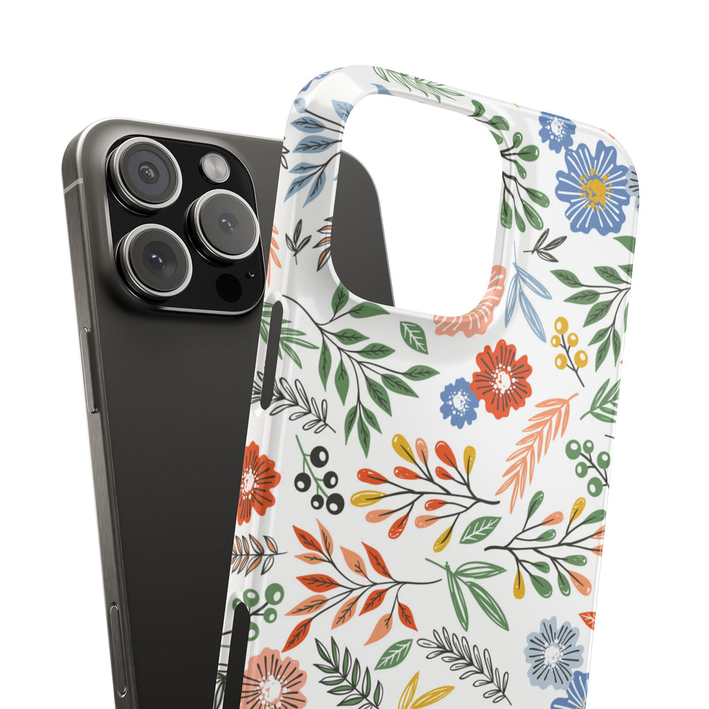 Slim Floral Phone Case — Colorful Hand-Drawn Wildflower Design