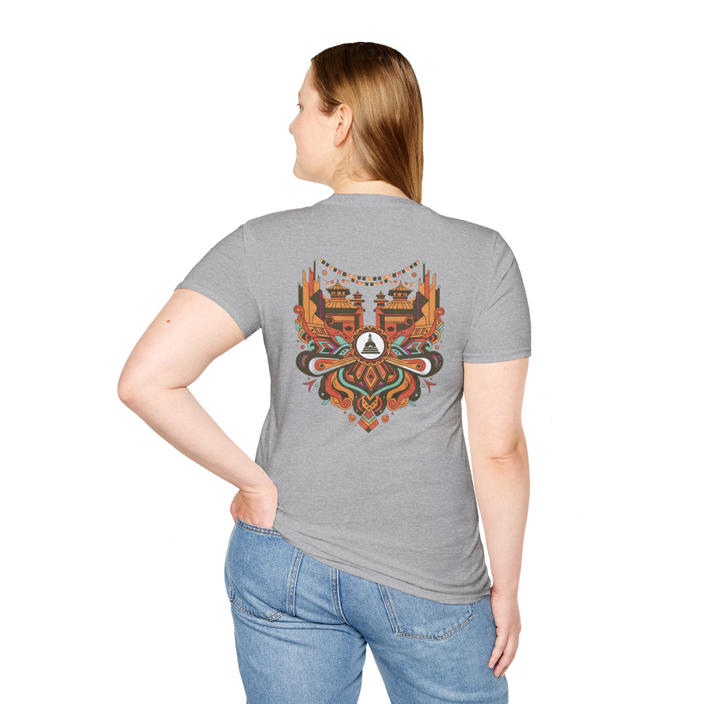 Festival Temple Graphic T-Shirt — Autumn Tribal Shrine Design