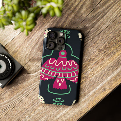 Colorful Bird Slim Phone Case, Bohemian Style Phone Cover, Gift for Nature Lovers, Unique Bird Design, Trendy Mobile Accessory