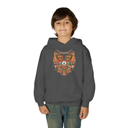 Youth Hoodie — Rustic Peace Mandala Graphic