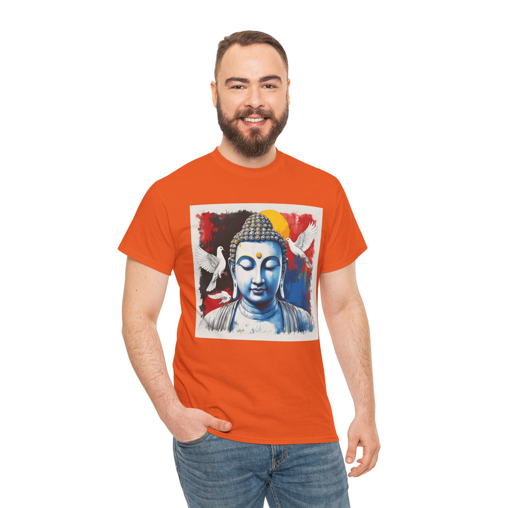 Buddha Peace Tee — Colorful Buddha & Doves Graphic T-Shirt