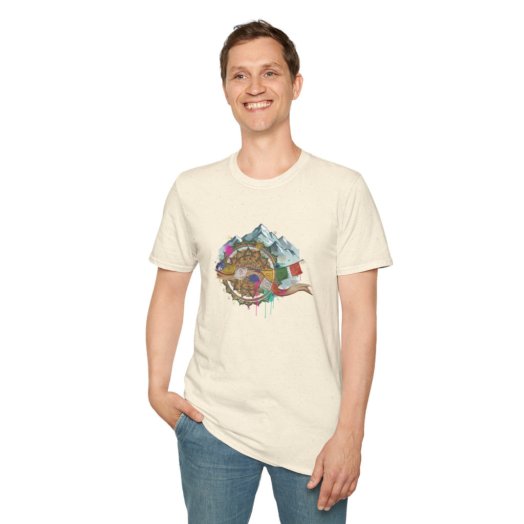 Adventure Turtle Graphic T-Shirt — Mountain Shell Nature Art Tee