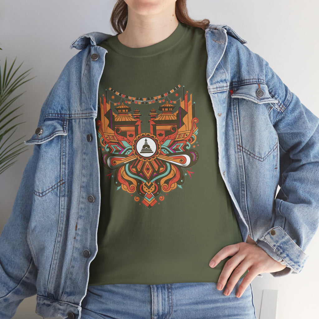 Mandala Cityscape Tee — Boho Urban Art Graphic T-Shirt