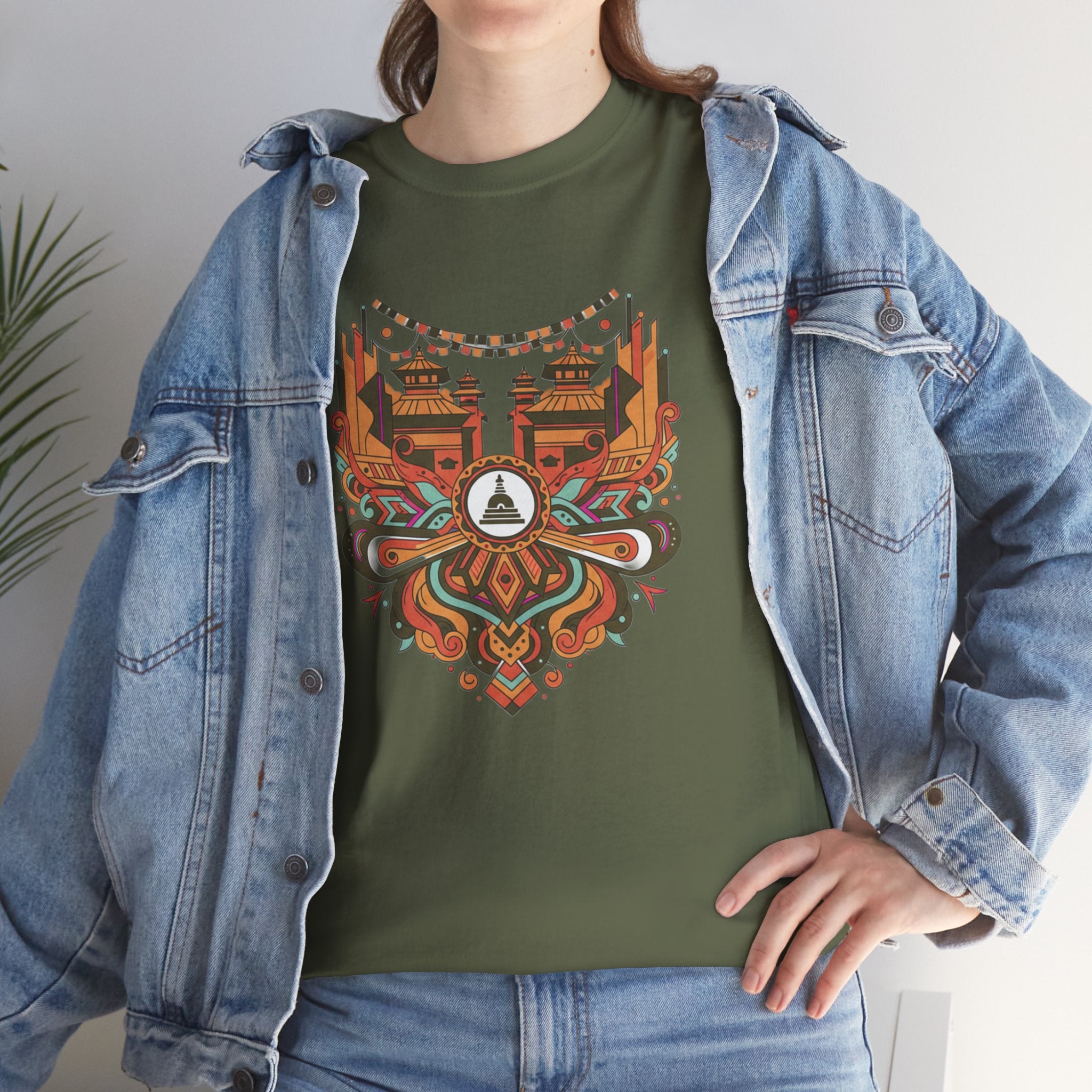 Mandala Cityscape Tee — Boho Urban Art Graphic T-Shirt