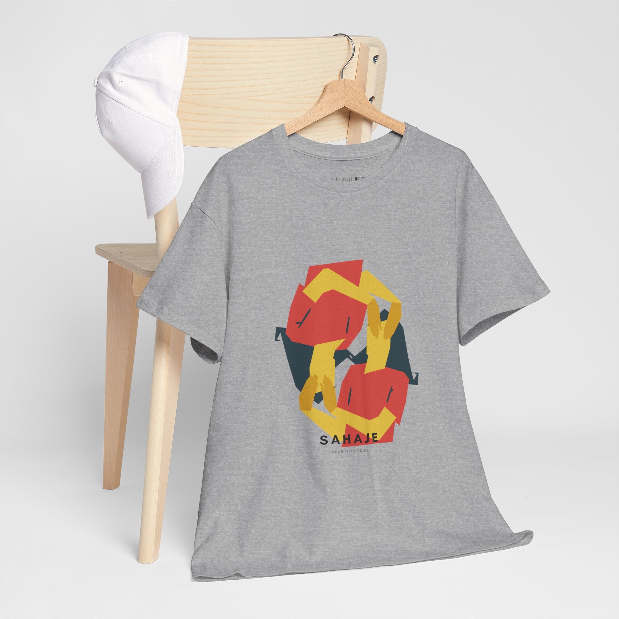 Geometric Fox Tee — Stylized Red & Yellow Fox Illustration T-Shirt