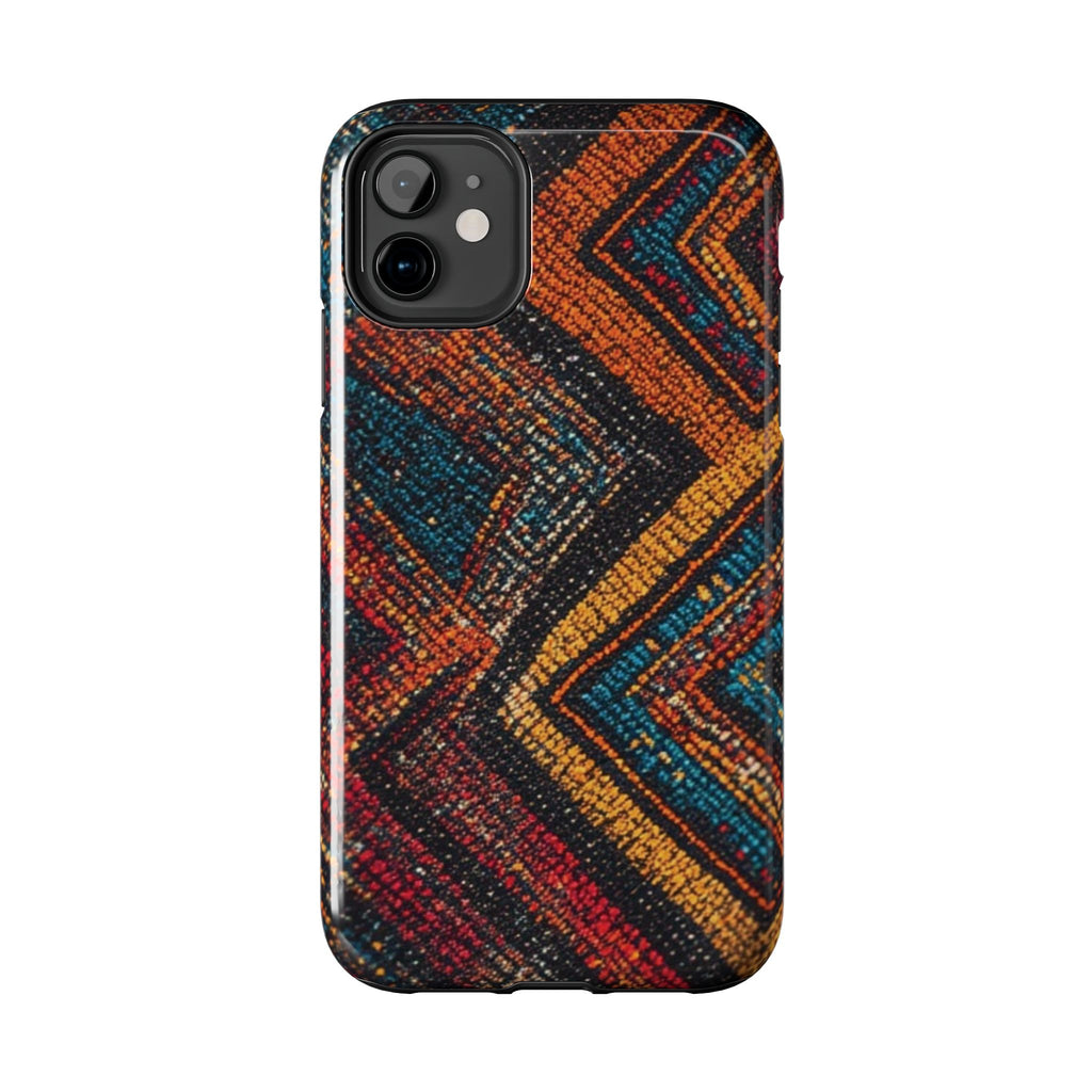 Tough Phone Case — Boho Geometric Rug Pattern, Protective iPhone Cover