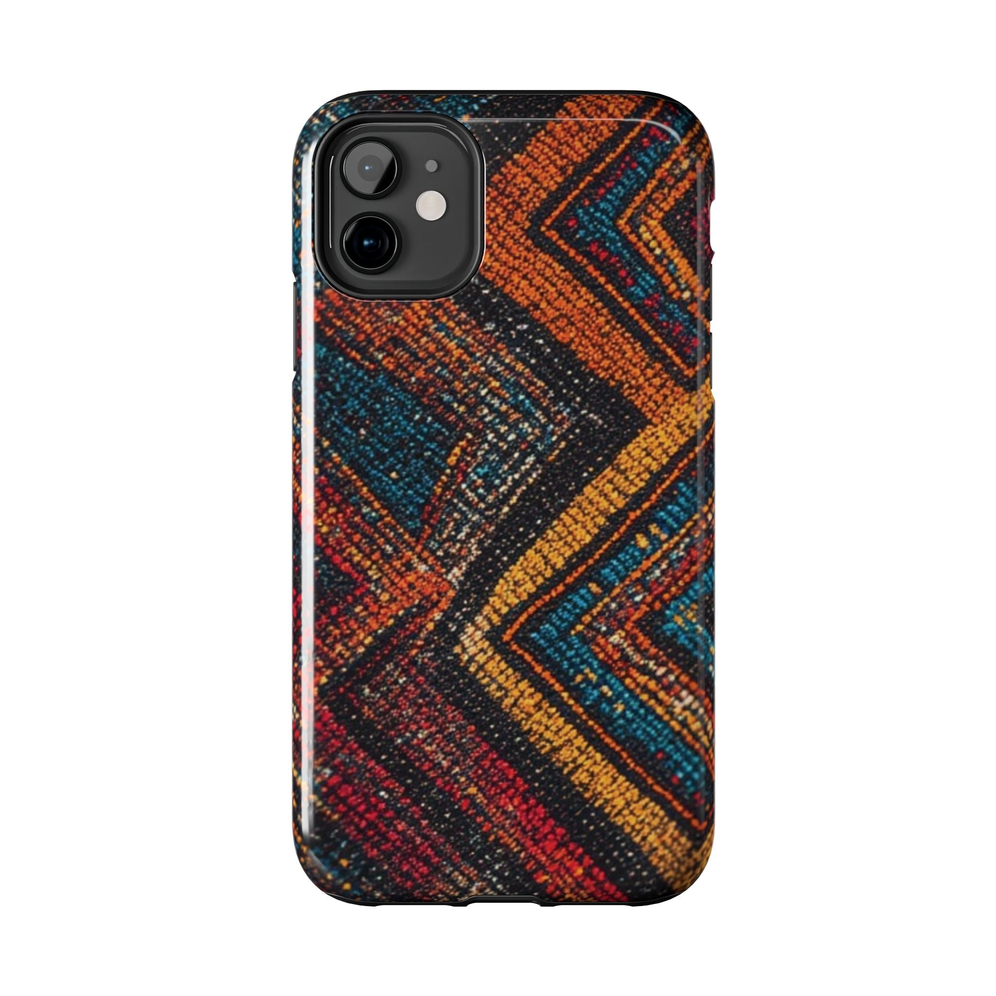 Tough Phone Case — Boho Geometric Rug Pattern, Protective iPhone Cover