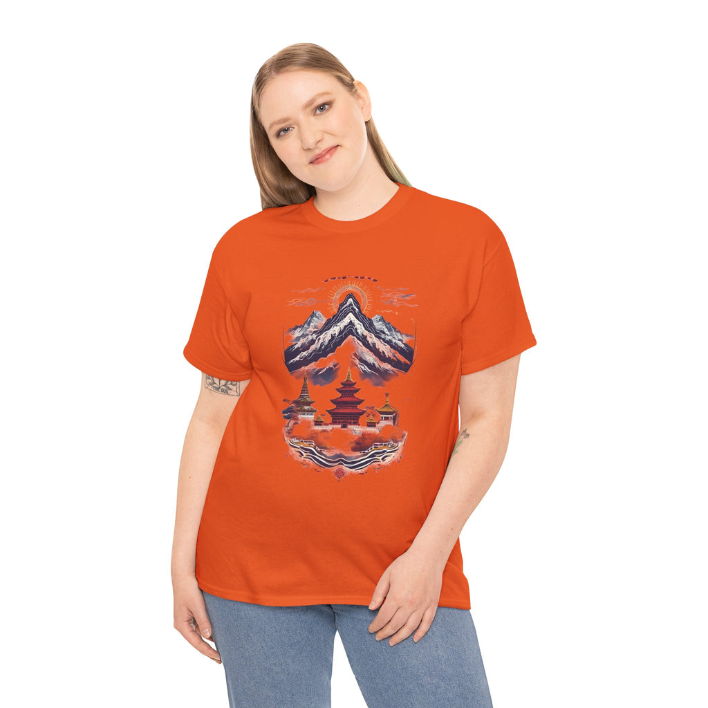 Japanese Mountain Pagoda T-Shirt — Zen Temple Landscape Tee