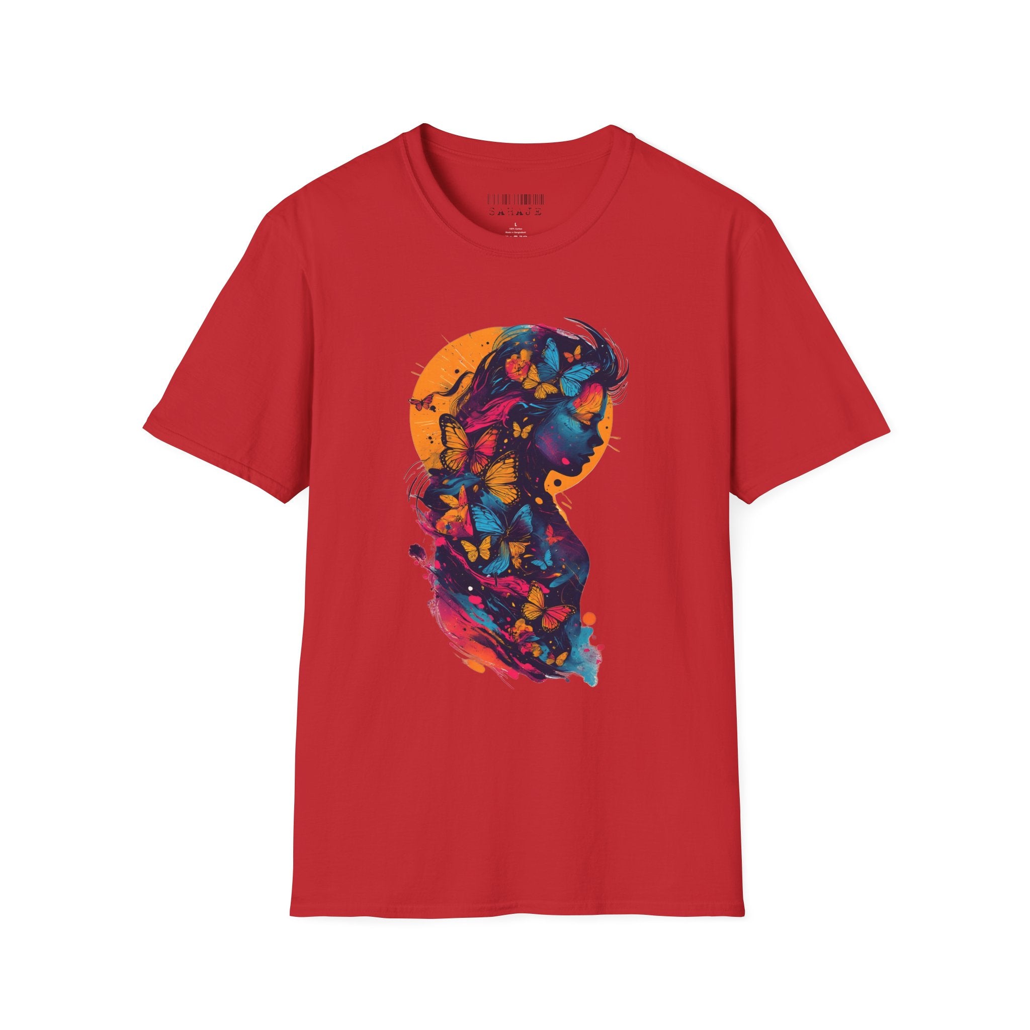 Butterfly Silhouette T-Shirt — Colorful Psychedelic Profile Tee