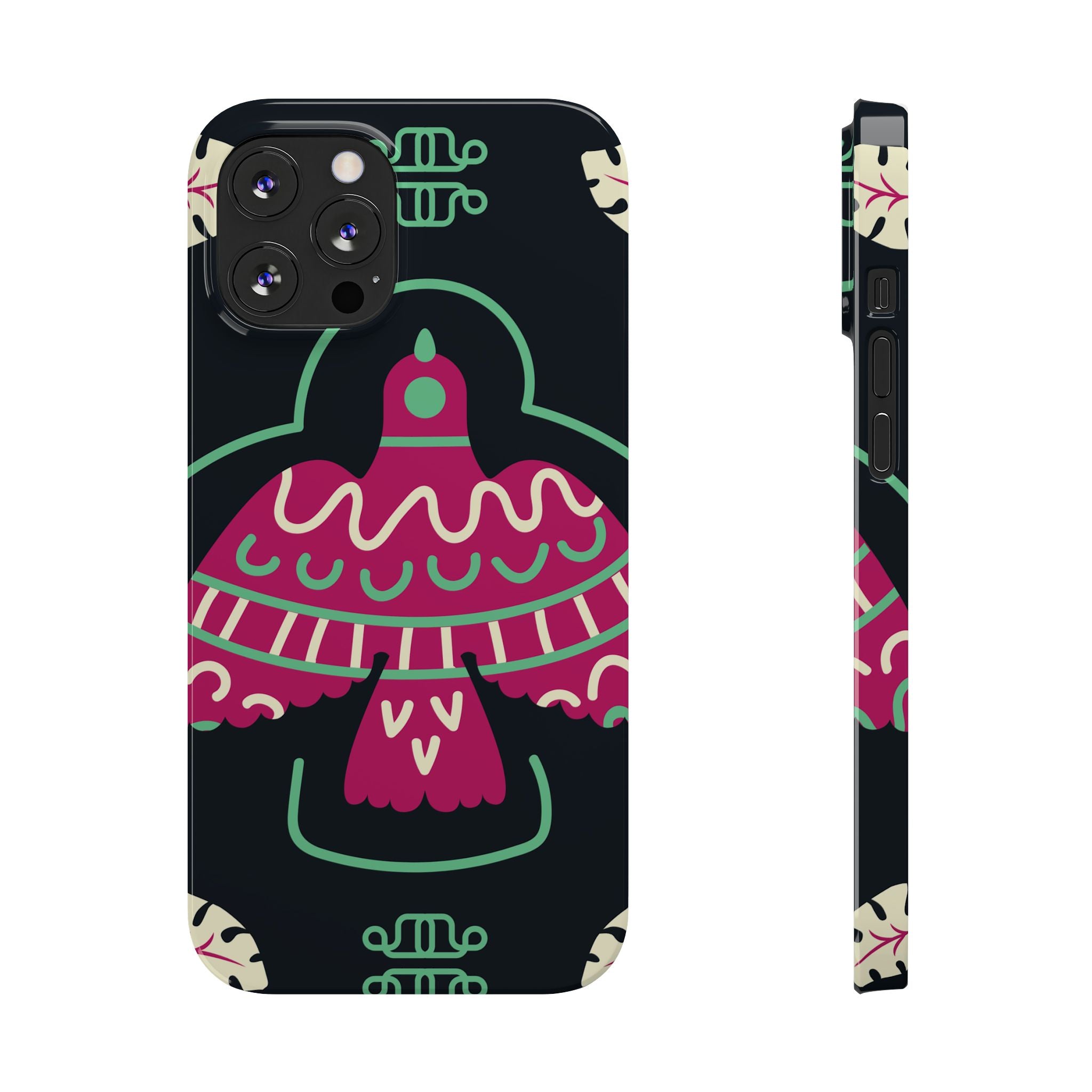 Colorful Bird Slim Phone Case, Bohemian Style Phone Cover, Gift for Nature Lovers, Unique Bird Design, Trendy Mobile Accessory