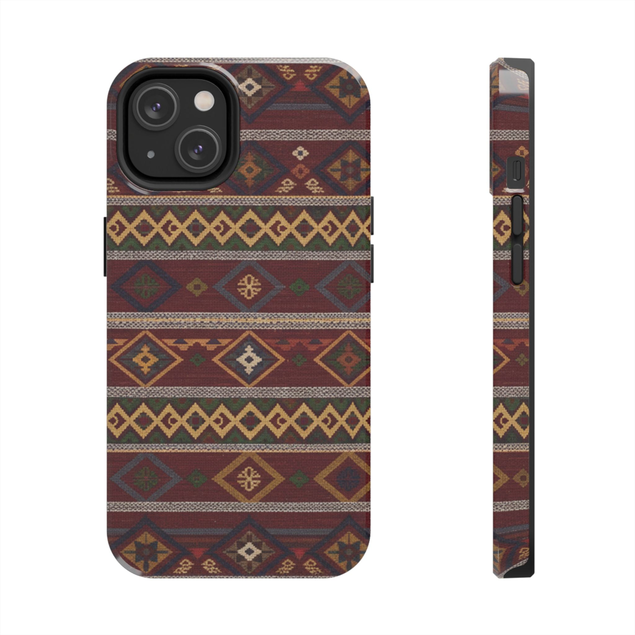 Aztec Pattern Tough Phone Case — Rustic Tribal Protective Cover